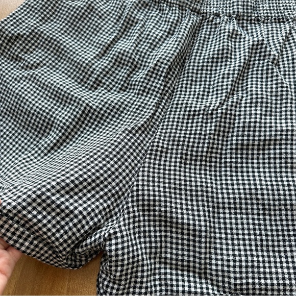 United By Blue Linen Pull-On Short and Cropped Tank Set, Black/White Gingham, L - Picture 10 of 16